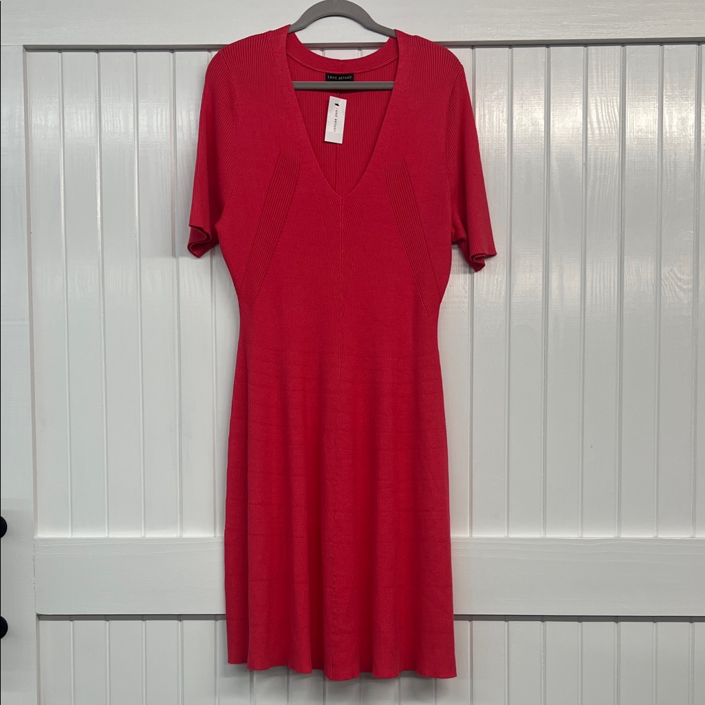 Nwt Lane Bryant Red Midi Dress Size 18/20w
